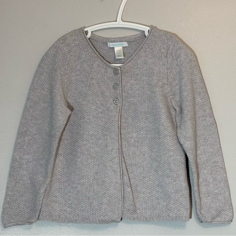 Obaïbi Gray Knit Button Front Cardigan Size 3T